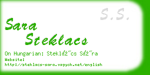 sara steklacs business card